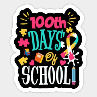 100 Days Of School Teacher Kids 100th Day Of School Sticker